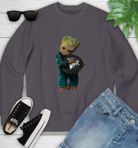 NHL Groot Guardians Of The Galaxy Hockey Sports Pittsburgh Penguins Youth Sweatshirt 6