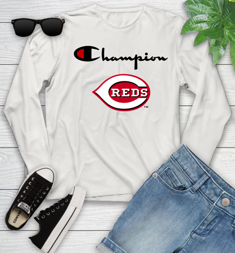 MLB Baseball Cincinnati Reds Champion Shirt Youth Long Sleeve 10