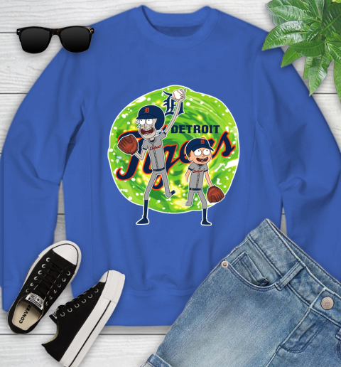 MLB Detroit Tigers Rick And Morty Baseball Sports Youth Sweatshirt 8