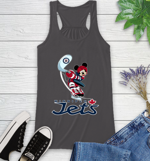 NHL Hockey Winnipeg Jets Cheerful Mickey Mouse Shirt Racerback Tank 12