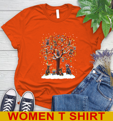 Doberman Pinscher dog pet lover light christmas tree shirt 87