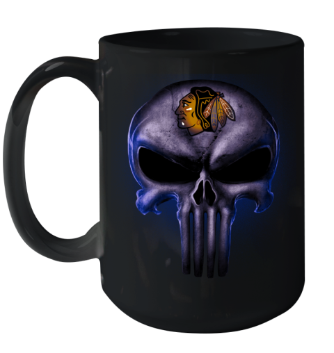 Chicago Blackhawks NHL Hockey Punisher Skull Sports Ceramic Mug 15oz