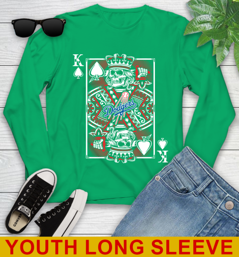 Los Angeles Dodgers MLB Baseball The King Of Spades Death Cards Shirt Youth Long Sleeve 7