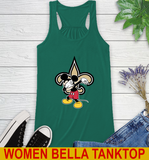 New Orleans Saints NFL Football Dabbing Mickey Disney Sports Racerback Tank 7