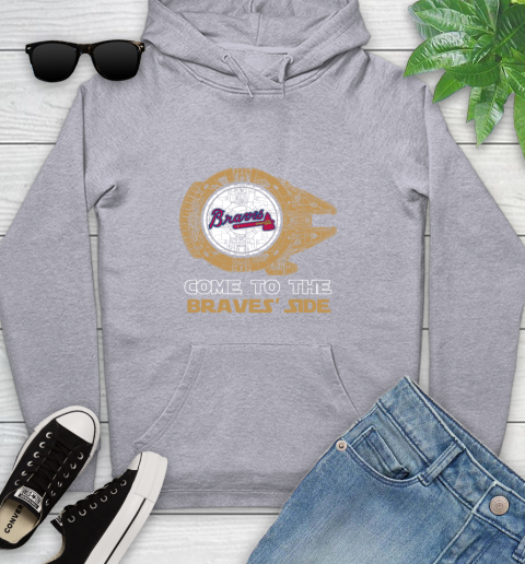 MLB Come To The Atlanta Braves Side Star Wars Baseball Sports Youth Hoodie 6