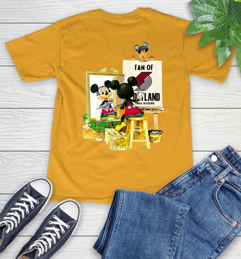 NBA Basketball Portland Trail Blazers Mickey Drawing Shirt 2