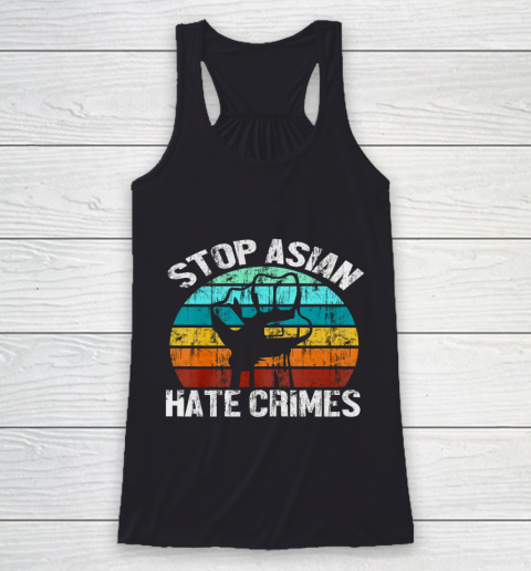 Anti Asian Racism AAPI American Stop Asian Hate Crimes Racerback Tank