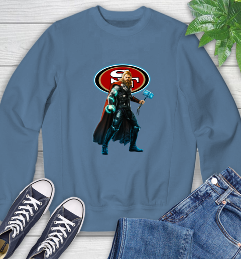 NFL Thor Avengers Endgame Football San Francisco 49ers Sweatshirt 7