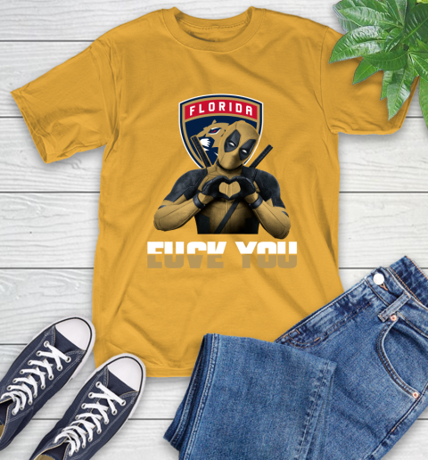 NHL Florida Panthers Deadpool Love You Fuck You Hockey Sports T-Shirt 2