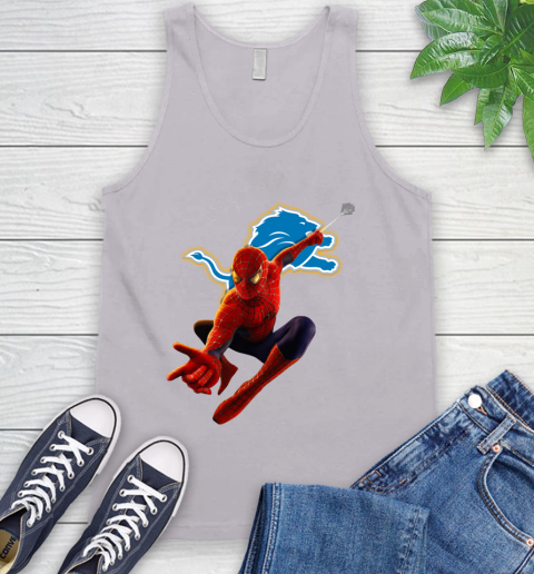 NFL Spider Man Avengers Endgame Football Detroit Lions Tank Top 4
