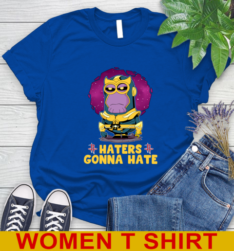 NBA Basketball Houston Rockets Haters Gonna Hate Thanos Minion Marvel Shirt Women's T-Shirt 9