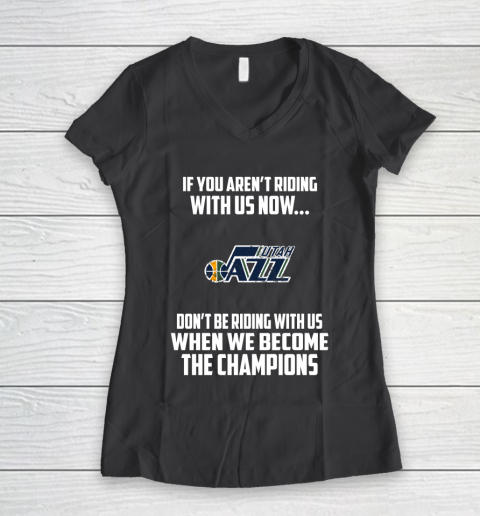 NBA Utah Jazz Basketball We Become The Champions Women's V-Neck T-Shirt 6
