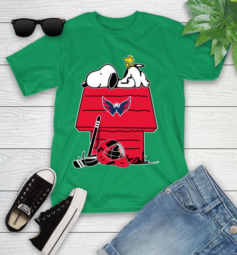 Washington Capitals NHL Hockey Snoopy Woodstock The Peanuts Movie Youth T-Shirt 6