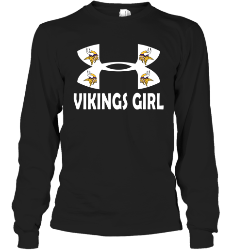 NFL Minnesota Vikings Girl Under Armour Football Sports 4KML93PF7Pk long sleeve tee 14 95 151514 front black