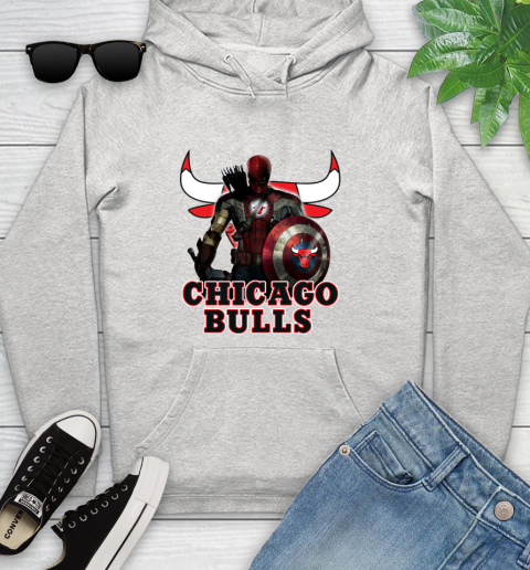 Chicago Bulls NBA Basketball Captain America Thor Spider Man Hawkeye Avengers Youth Hoodie