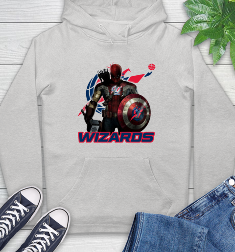 Washington Wizards NBA Basketball Captain America Thor Spider Man Hawkeye Avengers Hoodie