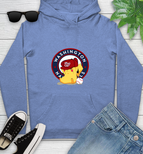 MLB Pikachu Baseball Sports Washington Nationals Youth Hoodie 12