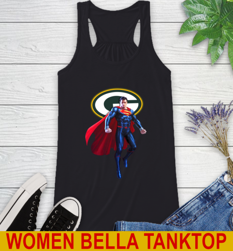 NFL Superman DC Sports Football Green Bay Packers Racerback Tank 2