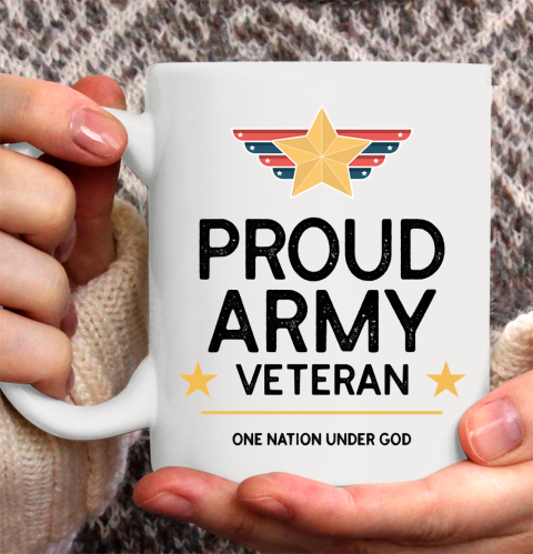 Veteran Shirt PROUD ARMY VETERAN One Nation under God Ceramic Mug 11oz