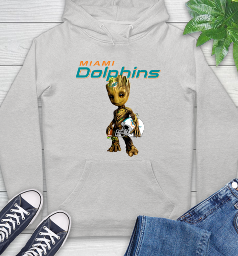 Miami Dolphins NFL Football Groot Marvel Guardians Of The Galaxy Hoodie