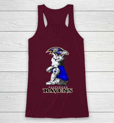 NFL Football My Cat Loves Baltimore Ravens Racerback Tank 2
