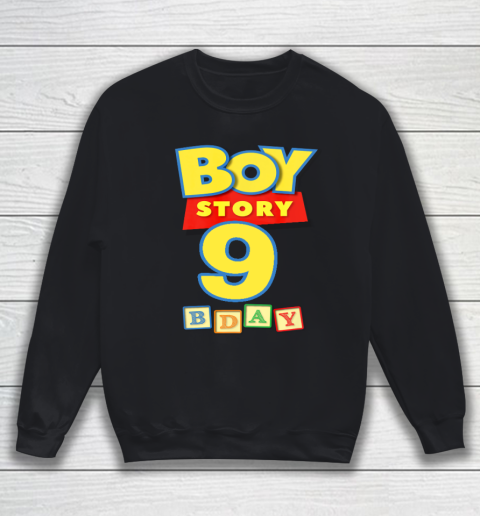 Toy Blocks Boy Story 9 Year Old Birthday Sweatshirt