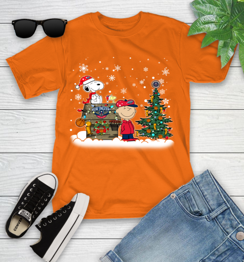 New Orleans Pelicans NBA Basketball Christmas The Peanuts Movie Snoopy Championship Youth T-Shirt 9