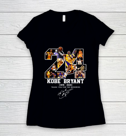 Kobe Bryant Thank You For The Memories 1978 2020 Women's V-Neck T-Shirt