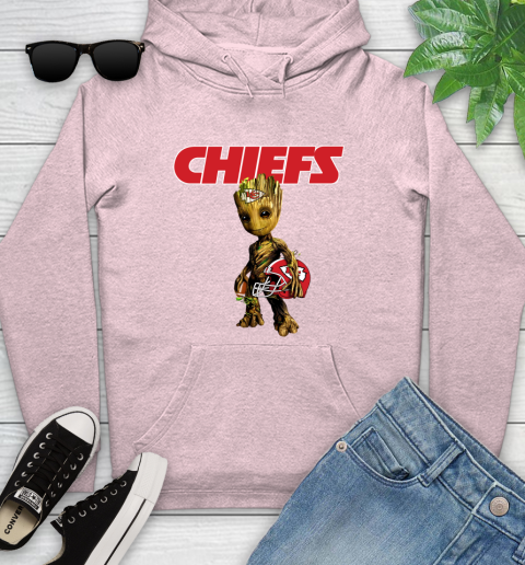 Kansas City Chiefs NFL Football Groot Marvel Guardians Of The Galaxy Youth Hoodie 10