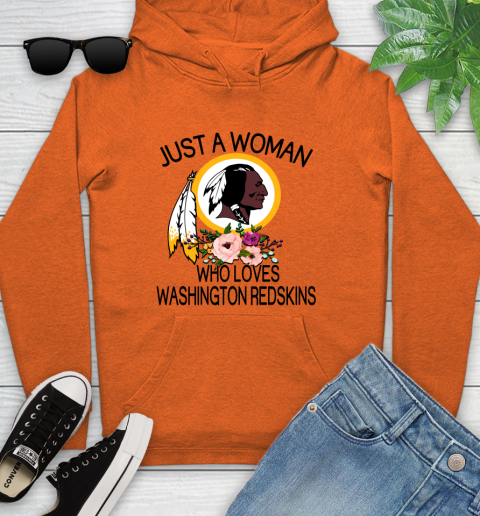 NFL Just A Woman Who Loves Washington Redskins Football Sports Youth Hoodie 3