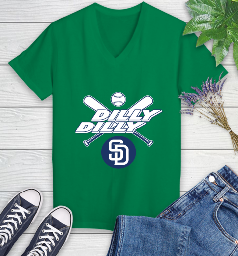 MLB San Diego Padres Dilly Dilly Baseball Sports Women's V-Neck T-Shirt 5