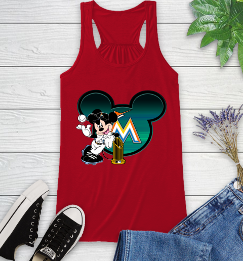 MLB Miami Marlins The Commissioner's Trophy Mickey Mouse Disney Racerback Tank 6