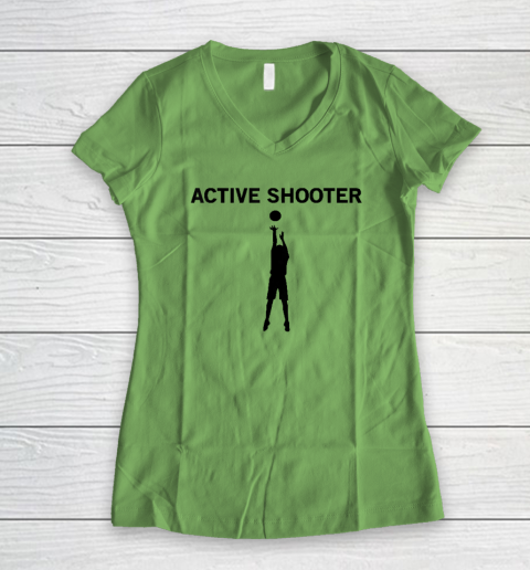 Active Shooter Basketball Lovers Women's V-Neck T-Shirt 4