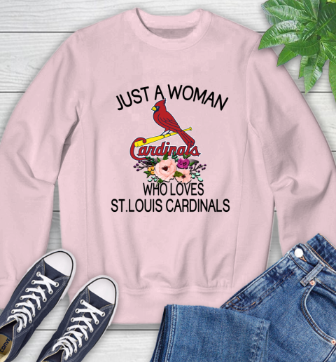 MLB Just A Woman Who Loves St.Louis Cardinals Baseball Sports Sweatshirt 6