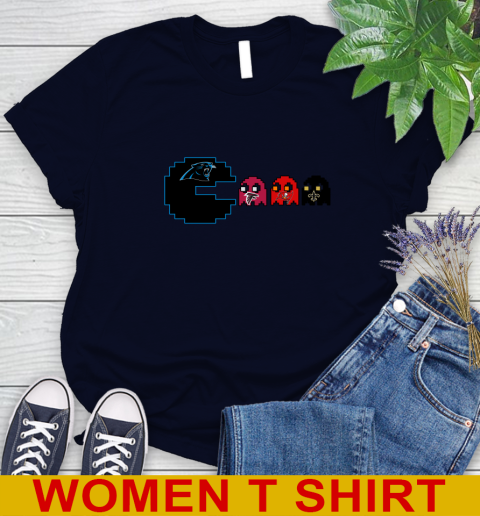 Carolina Panthers NFL Football Pac Man Champion Women's T-Shirt 3
