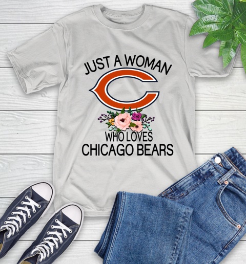 NFL Just A Woman Who Loves Chicago Bears Football Sports T-Shirt