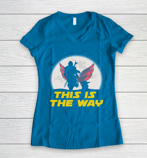 Washington Capitals NHL Ice Hockey Star Wars Yoda And Mandalorian This Is The Way Women's V-Neck T-Shirt 5