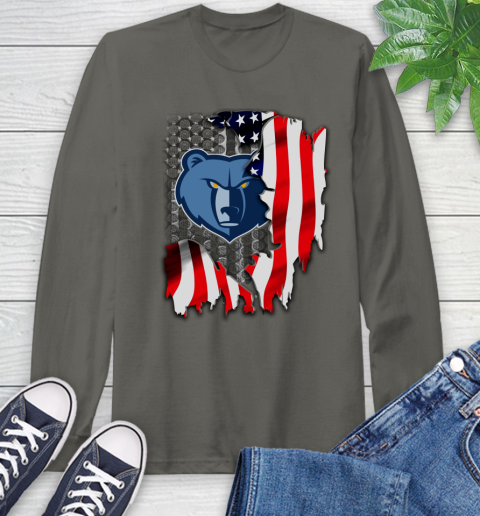 Memphis Grizzlies NBA Basketball American Flag Long Sleeve T-Shirt 9