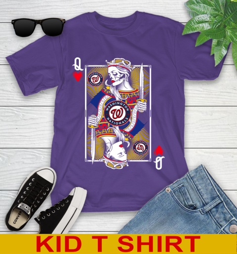 MLB Baseball Washington Nationals The Queen Of Hearts Card Shirt Youth T-Shirt 3