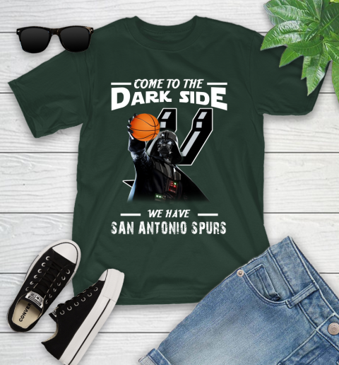 NBA Come To The Dark Side We Have San Antonio Spurs Star Wars Darth Vader Basketball Youth T-Shirt 5