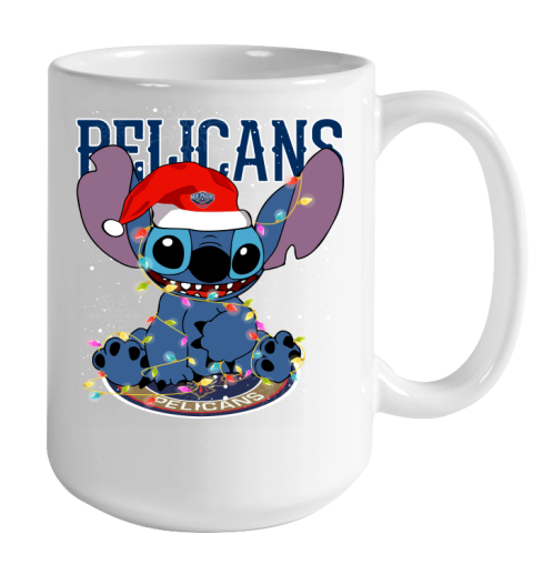 New Orleans Pelicans NBA noel stitch Basketball Christmas Color Changing Mug 15oz 2