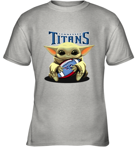 Baby Yoda Loves The Tennessee Titans zjz8 baby yoda loves the tennessee titans youth t shirt 26 front ash