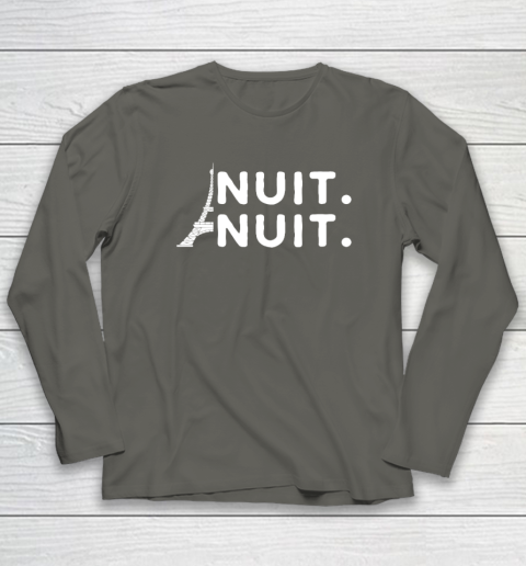 Nuit Nuit Shirt Night Night French Words Paris Tower Tour Eiffel Long Sleeve T-Shirt 4