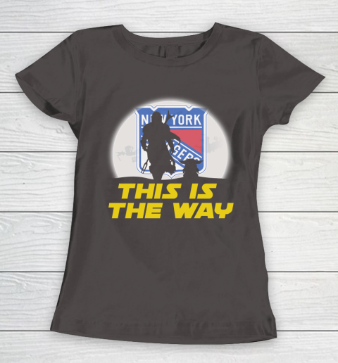 New York Rangers NHL Ice Hockey Star Wars Yoda And Mandalorian This Is The Way Women's T-Shirt 7