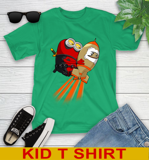 NHL Hockey Anaheim Ducks Deadpool Minion Marvel Shirt Youth T-Shirt 7