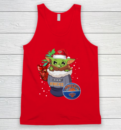 New York Knicks Christmas Baby Yoda Star Wars Funny Happy NBA Tank Top 6