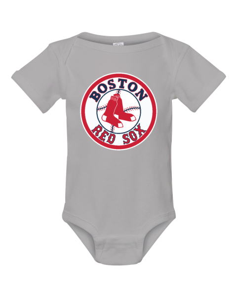 Custom MLB Boston Red Sox Logo Short Sleeve Baby Infant Bodysuit