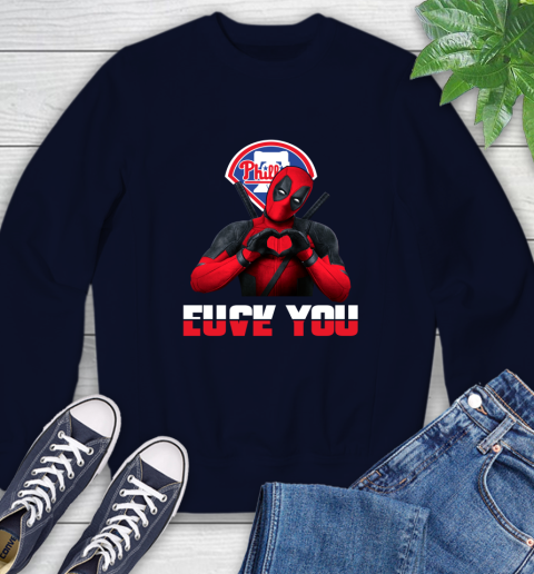 MLB Philadelphia Phillies Deadpool Love You Fuck You Baseball Sports Sweatshirt 2