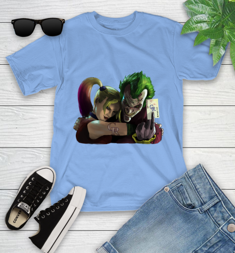 Colorado Rockies MLB Baseball Joker Harley Quinn Suicide Squad Youth T-Shirt 11