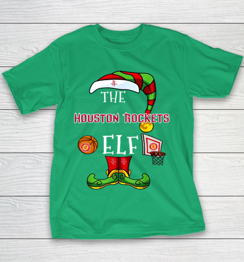 Houston Rockets Christmas ELF Funny NBA Youth T-Shirt 3